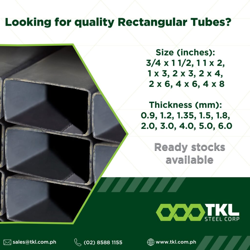 Rectangular Tubes Sizes